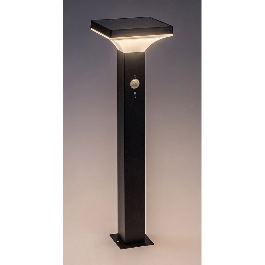 Rabalux - LED aurinkokennovalo anturilla LED/4W/3,7V IP44 musta 2200 mAh