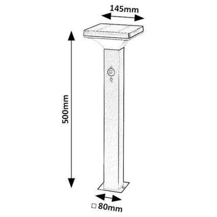 Rabalux - LED-aurinkolamppu anturilla LED/4W/3,7V IP44 musta
