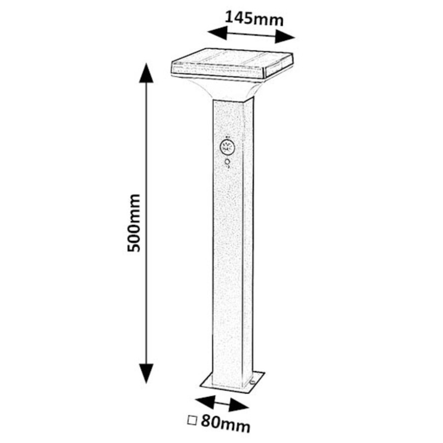 Rabalux - LED-aurinkolamppu anturilla LED/4W/3,7V IP44 musta