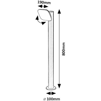 Rabalux - LED Ulkotila joustava lamppu LED/12W/230V IP44 80 cm musta