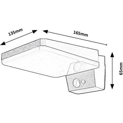 Rabalux - LED Himmennettävä aurinkopaneelivalaisin anturilla LED/4,4W/3,7V IP54 musta