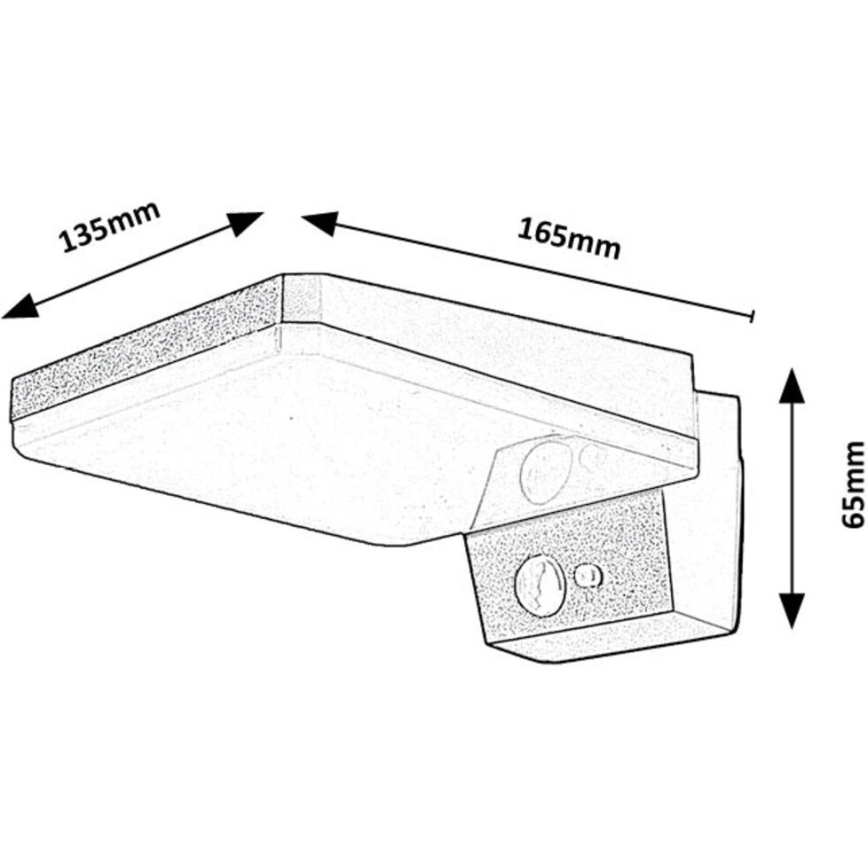 Rabalux - LED Himmennettävä aurinkopaneelivalaisin anturilla LED/4,4W/3,7V IP54 musta