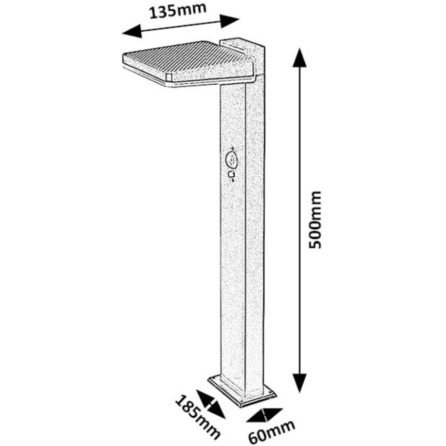 Rabalux - LED Himmennettävä aurinko ulko lamppu anturilla LED/4,4W/3,7V IP54 antrasiitti