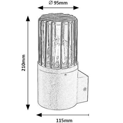 Rabalux - Ulkoseinävalaisin 1xE27/60W/230V IP54 musta