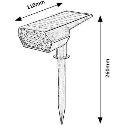 Rabalux - LED-aurinkovalaistus LED/0,5W/3,7V IP65 musta
