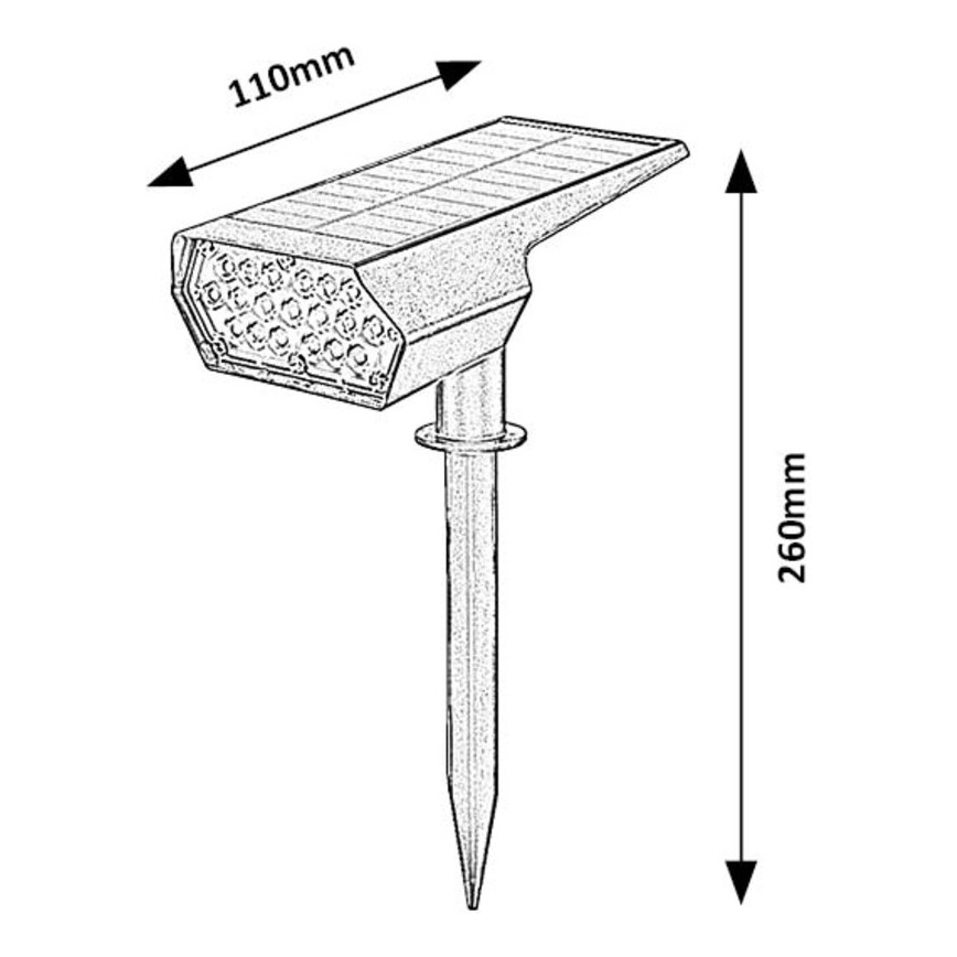 Rabalux - LED-aurinkovalaistus LED/0,5W/3,7V IP65 musta