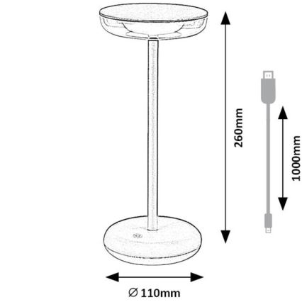 Rabalux - LED Himmennettävä rechargeable ulko lamppu LED/6W/5V IP44 1800 mAh ruskea