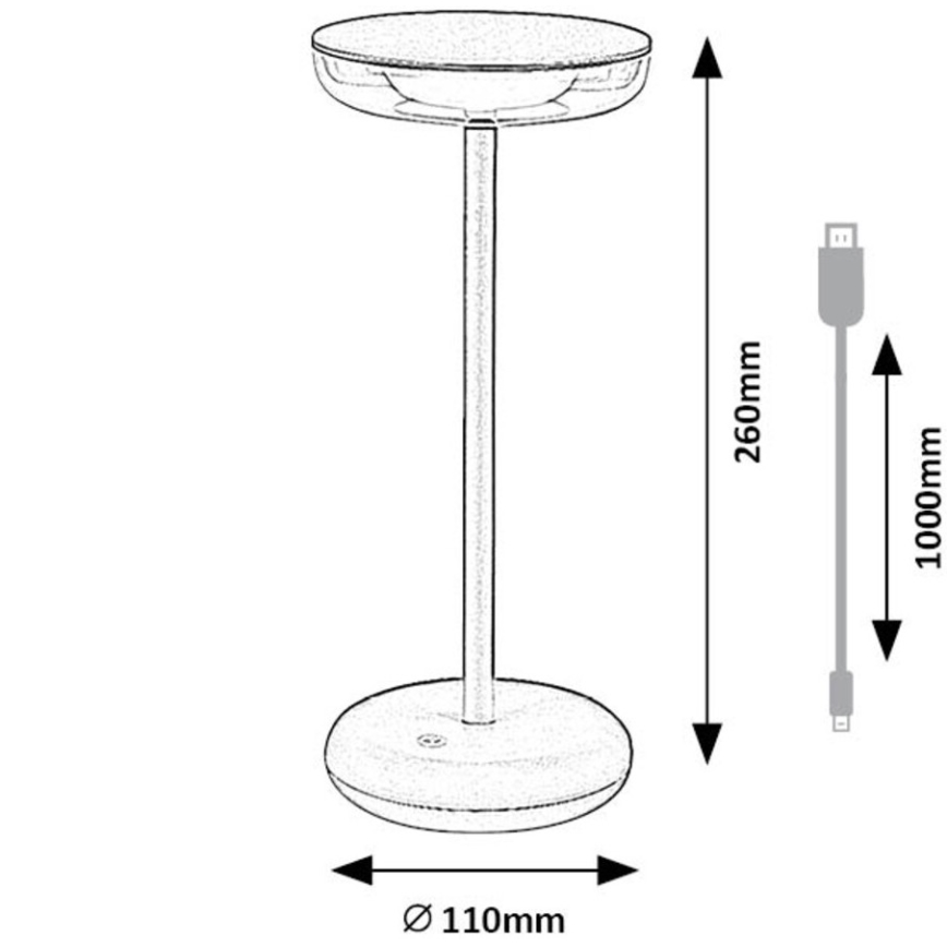 Rabalux - LED Himmennettävä rechargeable ulko lamppu LED/6W/5V IP44 1800 mAh ruskea