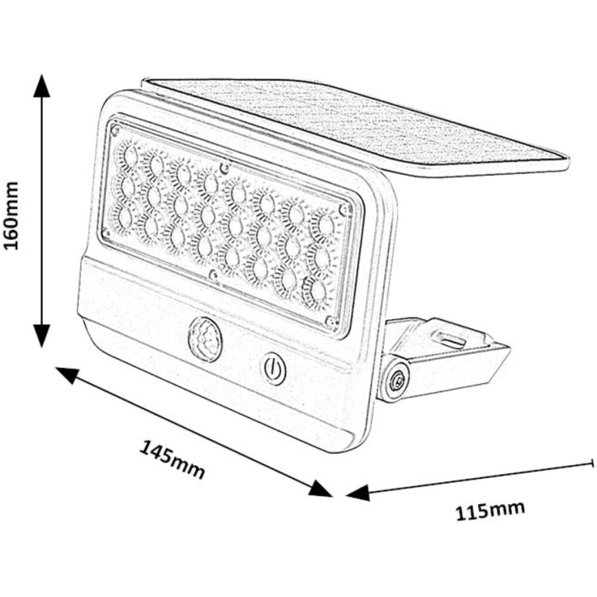 Rabalux - LED-seinäaurinkovalaisin anturilla LED/7W/3,7V IP54 valkoinen