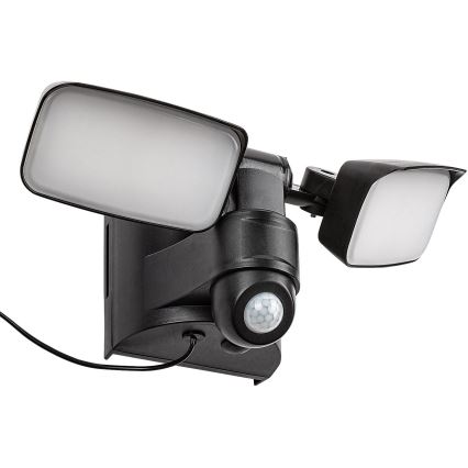 Rabalux - LED Solar seinä joustava kevyt anturilla ja ulkoinen paneeli 2xLED/5W/3,7V IP54 musta