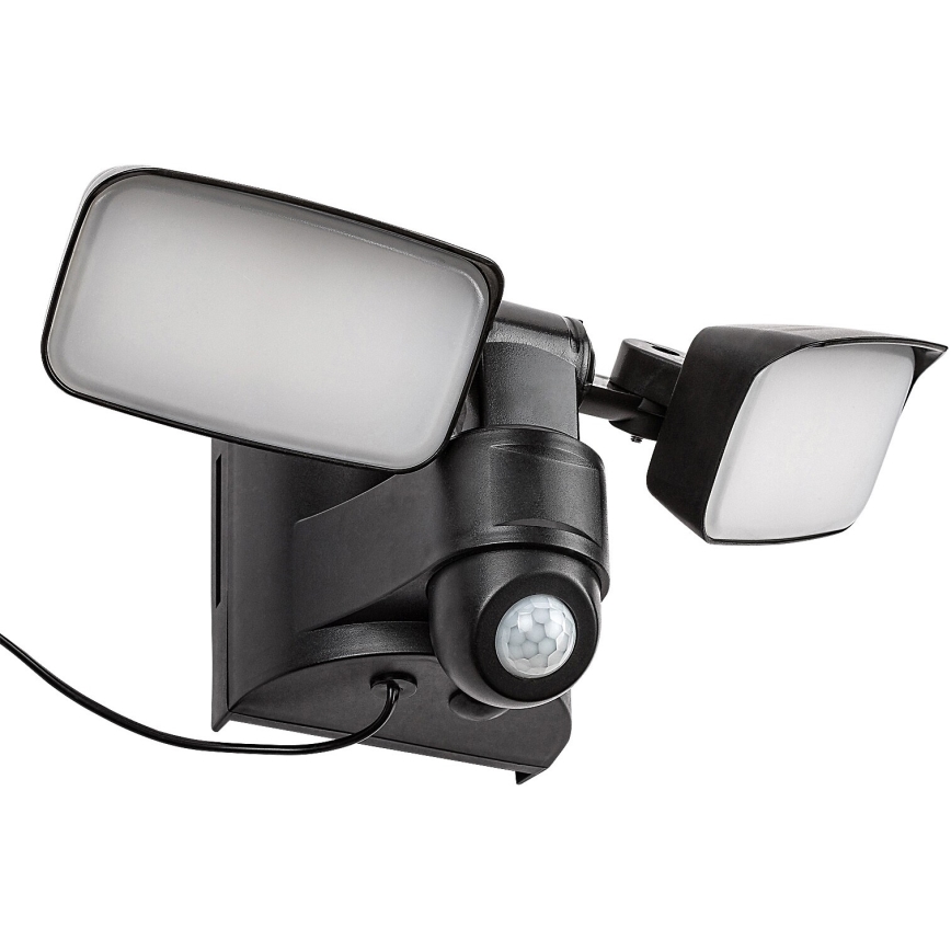 Rabalux - LED Solar seinä joustava kevyt anturilla ja ulkoinen paneeli 2xLED/5W/3,7V IP54 musta