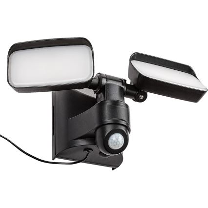 Rabalux - LED Solar seinä joustava kevyt anturilla ja ulkoinen paneeli 2xLED/5W/3,7V IP54 musta