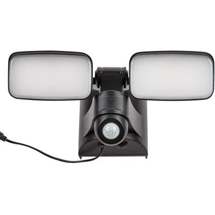 Rabalux - LED Solar seinä joustava kevyt anturilla ja ulkoinen paneeli 2xLED/5W/3,7V IP54 musta