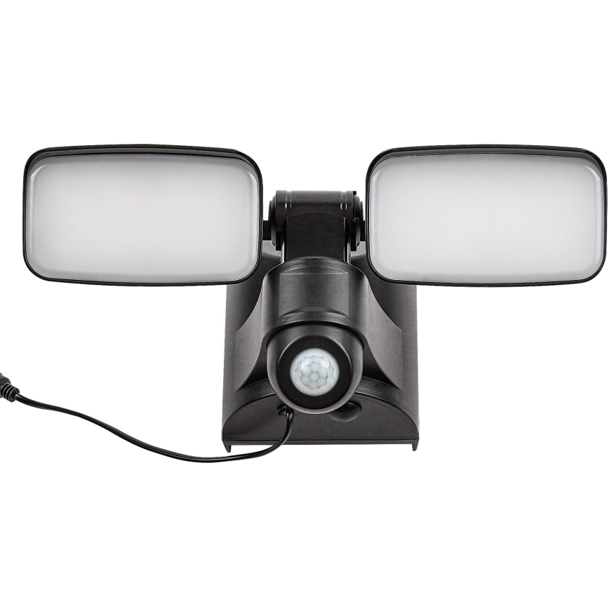 Rabalux - LED Solar seinä joustava kevyt anturilla ja ulkoinen paneeli 2xLED/5W/3,7V IP54 musta