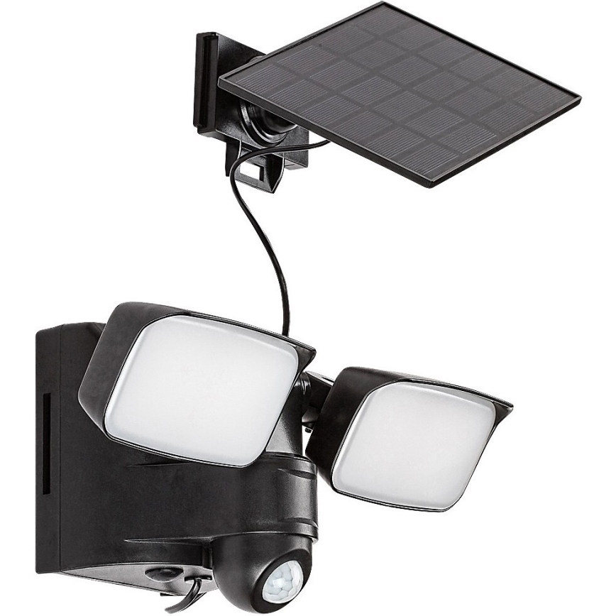 Rabalux - LED Solar seinä joustava kevyt anturilla ja ulkoinen paneeli 2xLED/5W/3,7V IP54 musta