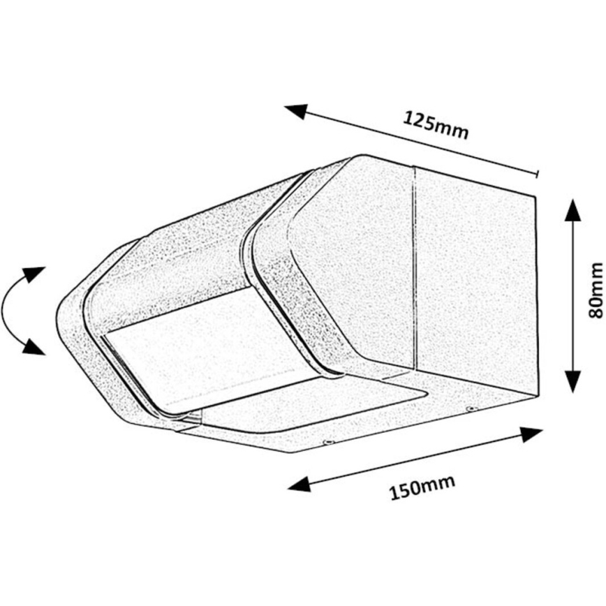 Rabalux - LED Ulkotila wall flexible kevyt LED/8W/230V IP54 antrasiitti