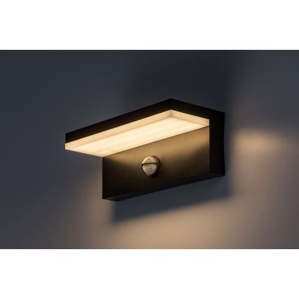 Rabalux - LED Ulkovalo anturilla LED/9W/230V 2700/4000/6500K IP54 musta