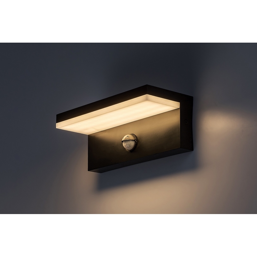 Rabalux - LED Ulkovalo anturilla LED/9W/230V 2700/4000/6500K IP54 musta