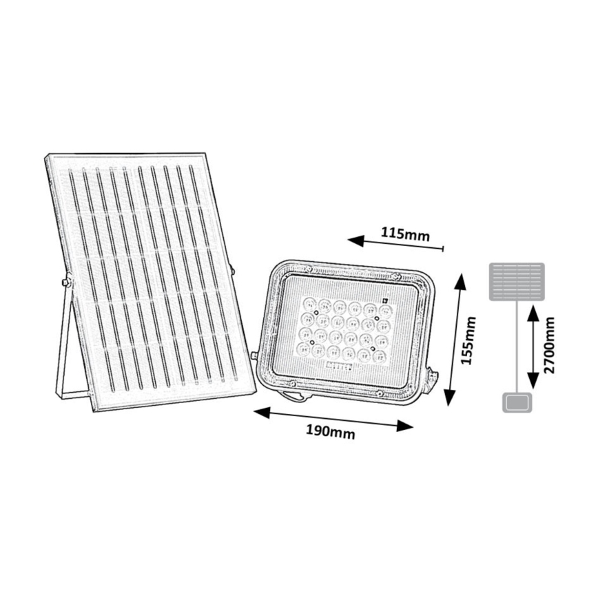 Rabalux - LED Solar valonheitin LED/6,5W/3,2V 3000/4000/6500K 1000mAh IP65