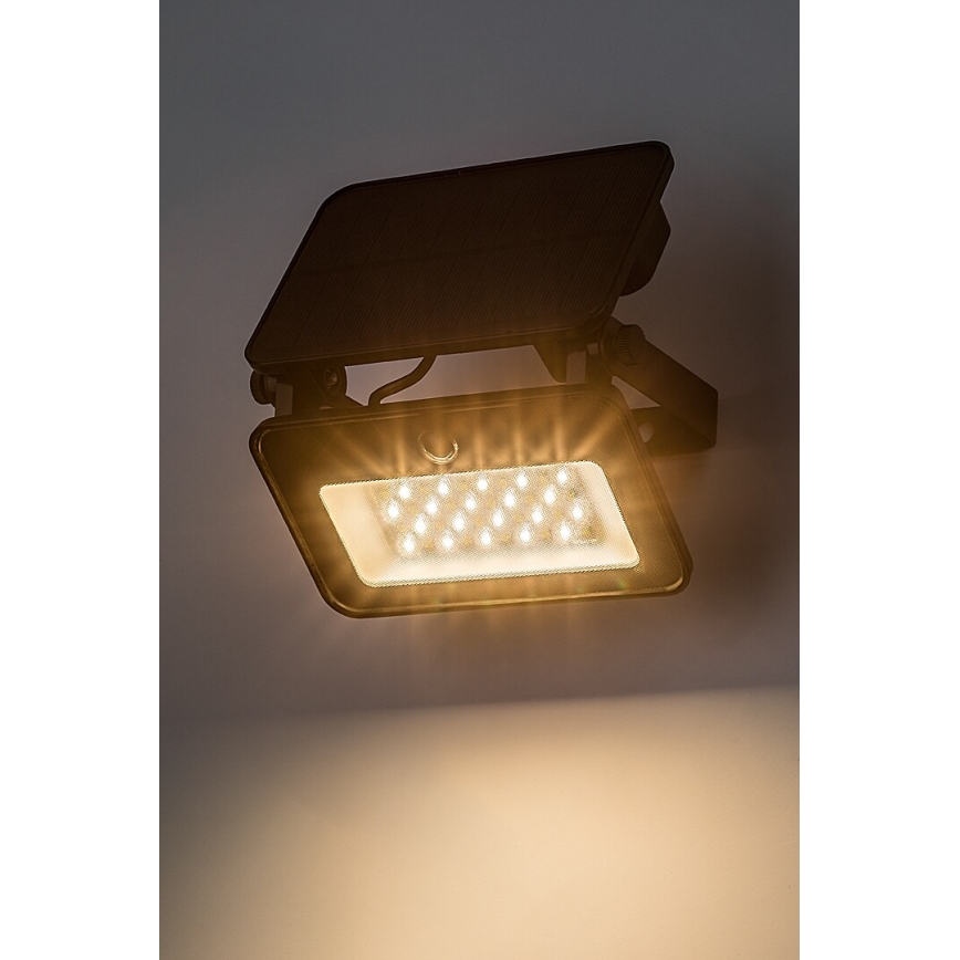 Rabalux - LED-aurinkovalonheitin anturilla LED/6W/3,7V 3000/4000/6500K IP65