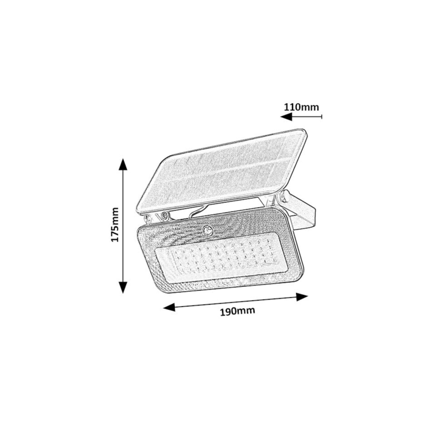 Rabalux - LED-aurinkovalonheitin anturilla LED/8W/3,7V 3000/4000/6500K IP65