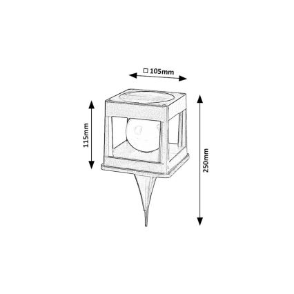 Rabalux - LED aurinkovalaisin LED/0,3W/3,7V IP44 800 mAh