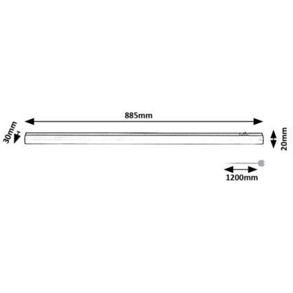 Rabalux - LED-alasvalaisin LED/13W/230V 4000K 88 cm