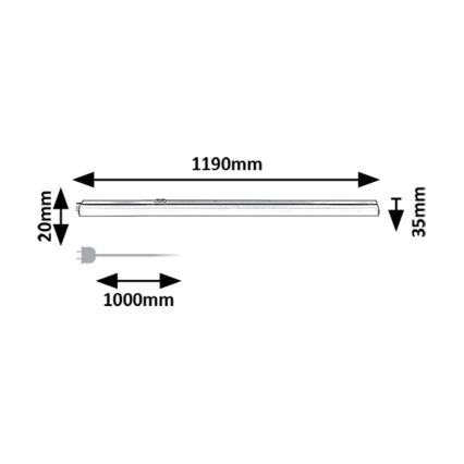 Rabalux - Keittiökaappien alla oleva LED-valo LED/16W/230V 3000/4000K valkoinen