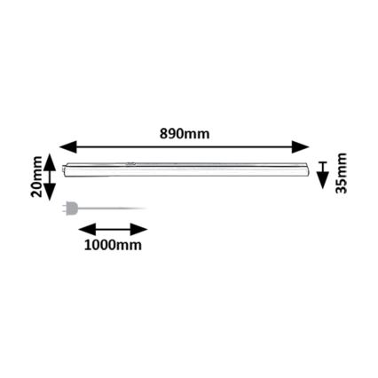 Rabalux - Keittiökaappien alla oleva LED-valo LED/12W/230V 3000/4000K musta