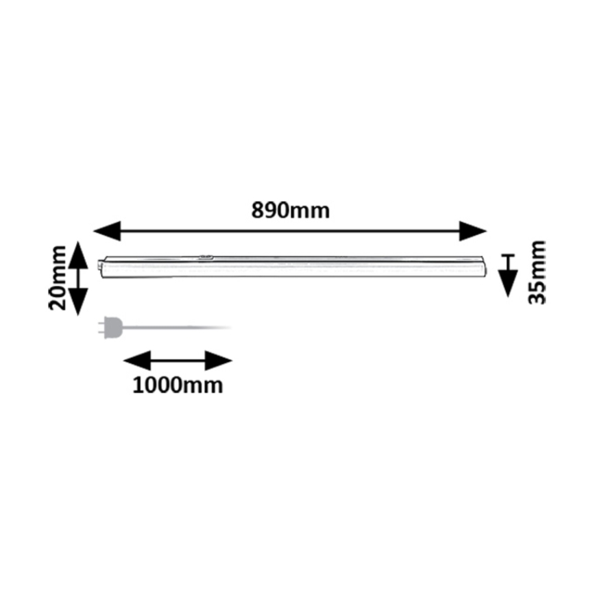 Rabalux - Keittiökaappien alla oleva LED-valo LED/12W/230V 3000/4000K musta
