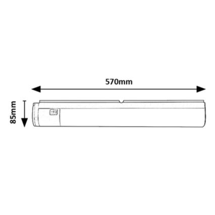Rabalux - Keittiökaappien alla oleva LED-valo laatikolla LED/17W/230V 4000K IP44 valkoinen 57 cm