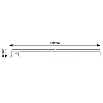 Rabalux - Keittiökaappien alla oleva LED-valo laatikolla LED/20W/230V 4000K IP44 musta 87 cm