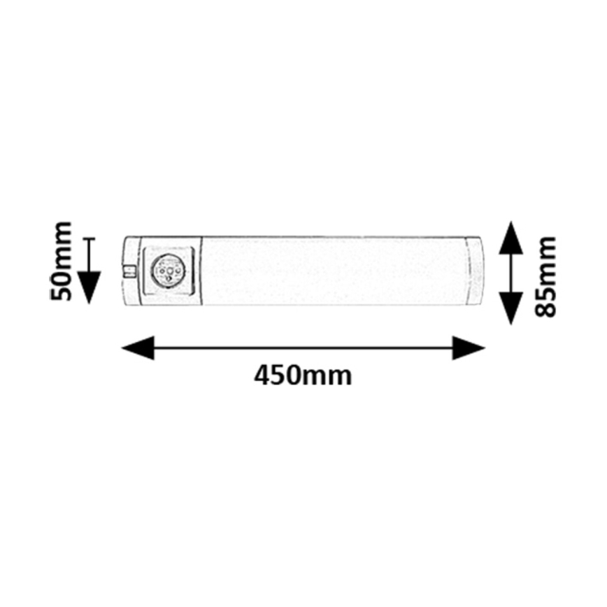 Rabalux - Keittiökaappien alla oleva LED-valo laatikolla LED/5W/230V 4000K 45 cm hopea