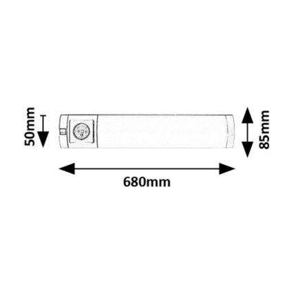 Rabalux - Keittiökaappien alla oleva LED-valo laatikolla LED/8W/230V 4000K 68 cm hopea