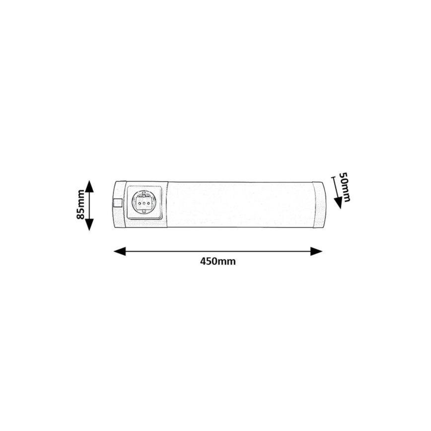 Rabalux - Keittiökaappien alla oleva LED-valo laatikolla LED/5W/230V 4000K 45 cm mattakromi