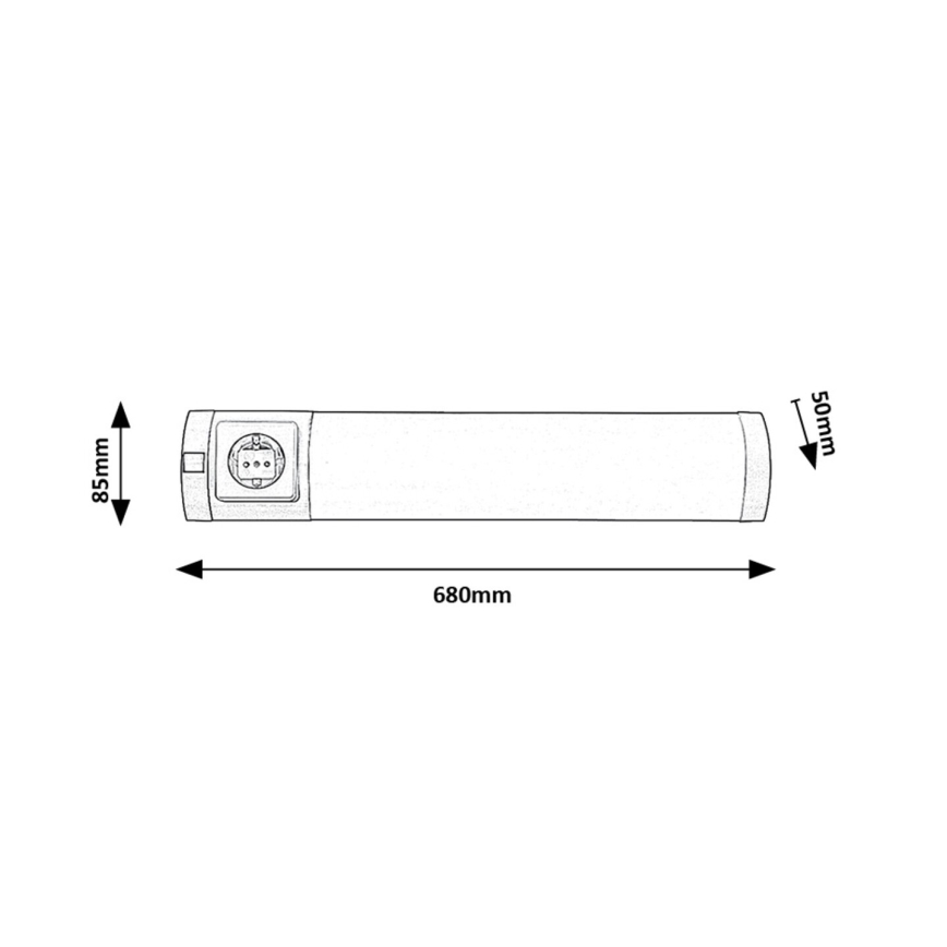 Rabalux - Keittiökaappien alla oleva LED-valo laatikolla LED/8W/230V 4000K 68 cm mattakromi
