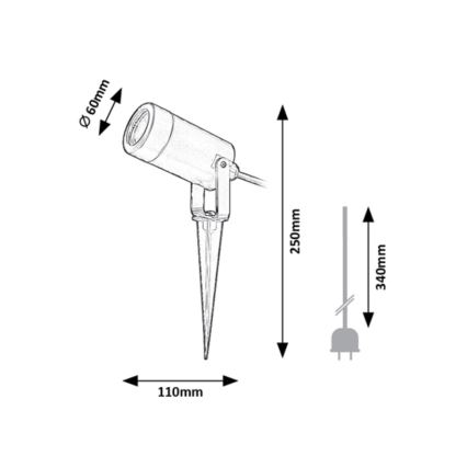 Rabalux - Ulkovalo 1xGU10/4W/230V IP65