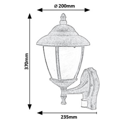 Rabalux - Ulkoseinävalaisin anturilla 1xE27/60W/230V IP43 kulta