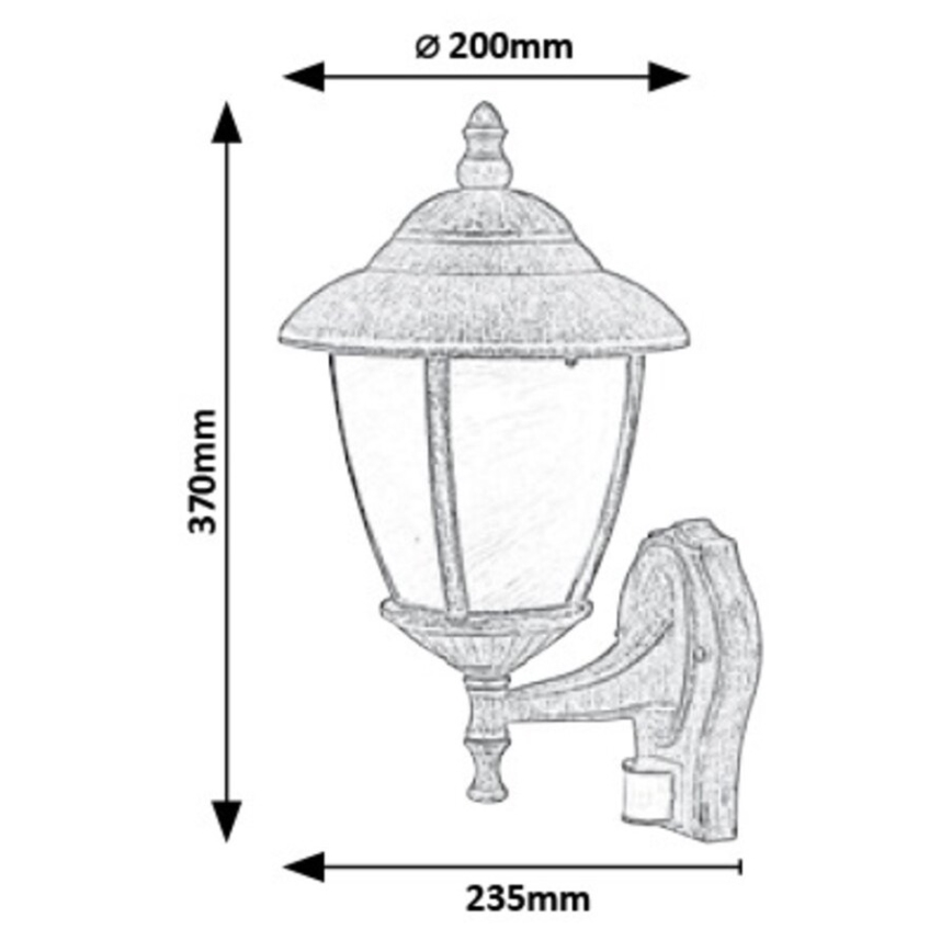 Rabalux - Ulkoseinävalaisin anturilla 1xE27/60W/230V IP43 kultainen