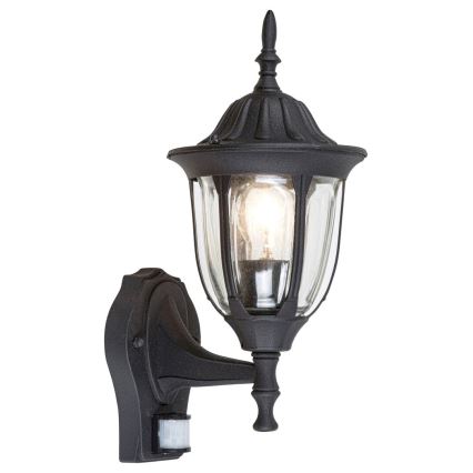 Rabalux - Ulkoseinävalaisin anturilla 1xE27/60W/230V IP43 musta