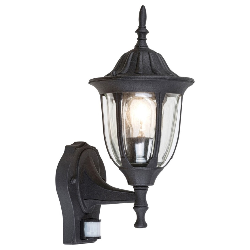 Rabalux - Ulkoseinävalaisin anturilla 1xE27/60W/230V IP43 musta