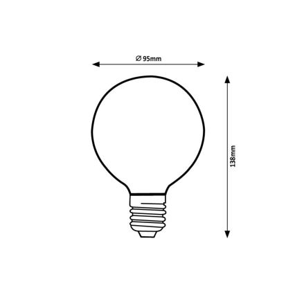 Rabalux - LED-polttimo FILAMENT G95 E27/7W/230V 4000K