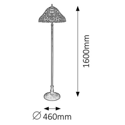Rabalux - Tiffany lattialamppu 2xE27/60W/230V
