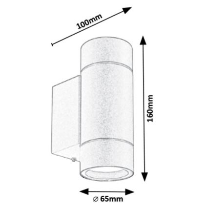 Rabalux - Ulkoseinävalaisin 2xGU10/10W/230V IP54 harmaa