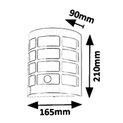 Rabalux 8800 - Ulkoseinävalaisin anturilla SEVILLA 1xE27/11W/230V IP44