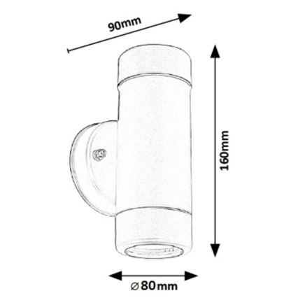 Rabalux - Ulkoseinävalaisin 2xGU10/10W/230V  IP44