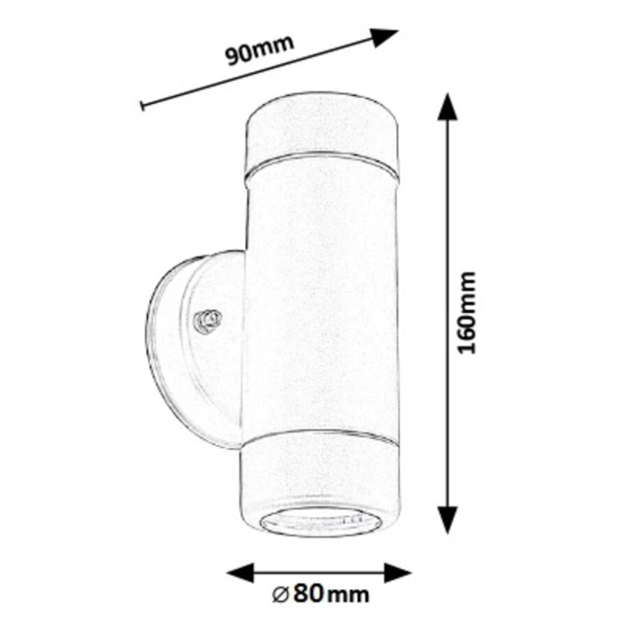 Rabalux - Ulkoseinävalaisin 2xGU10/10W/230V  IP44