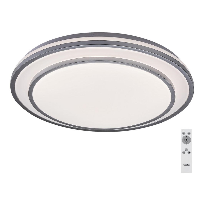 Rabalux - Himennettävä LED-kattovalaisin LED/40W/230V 3000-6500K hopea halkaisija 49 cm + kaukosäädin