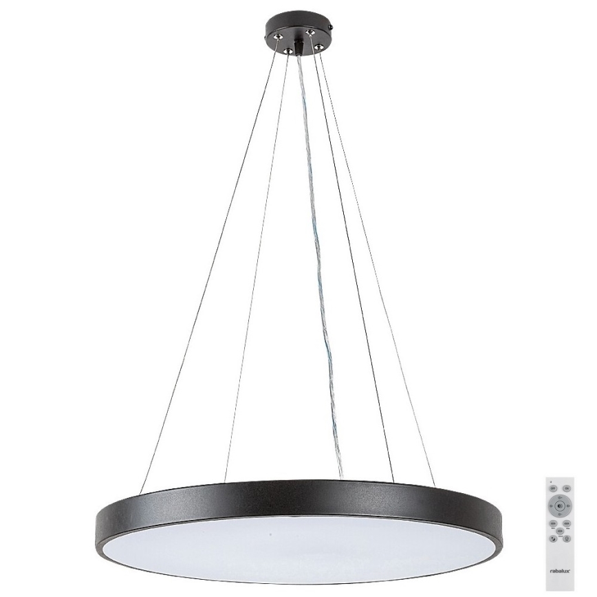 Rabalux - Himmennettävä LED-kattokruunu johdossa LED/60W/230V 3000-6000K musta + kauko-ohjaus