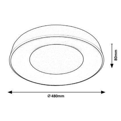 Rabalux - Himmennettävä LED-kattovalaisin LED/38W/230V 3000-6500K valkoinen + kauko-ohjaus halkaisija 48 cm